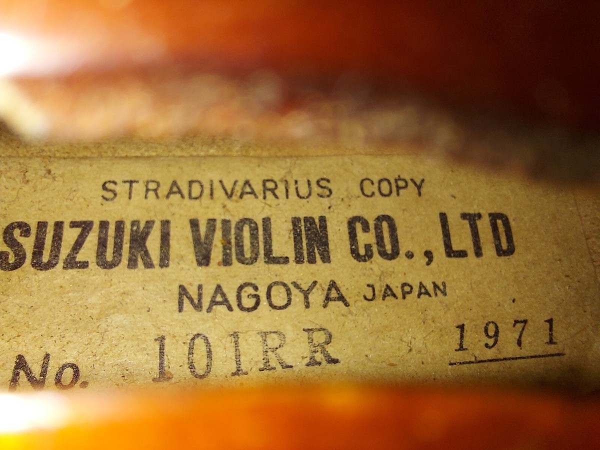 Suzuki model 101RR size 1/2 violin, Japan 1971, with case & bow