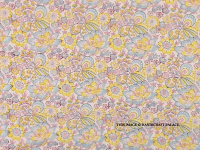Tela De Costura Con Estampado Floral India A Mano 100% Algodón 5 Yardas - Imagen 1 de 4
