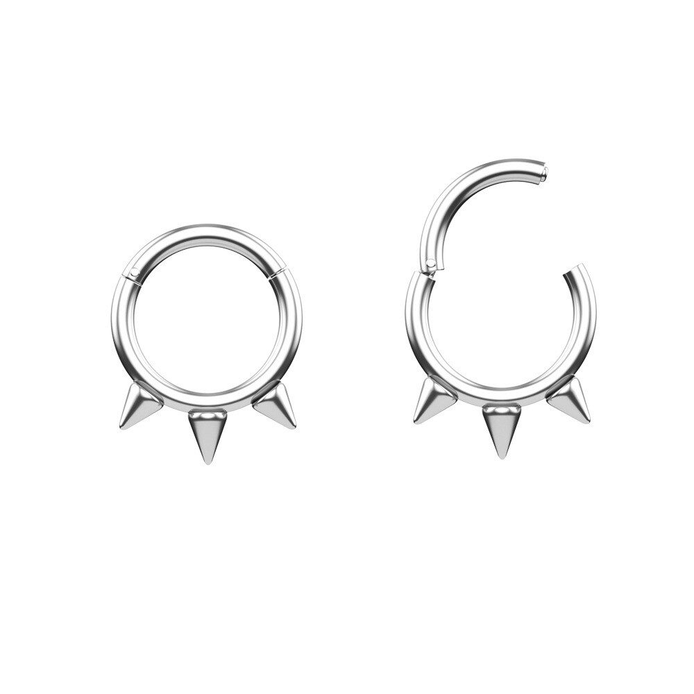 2pcs Clicker Ring with Spike Earring Nose Hoop Helix Tragus