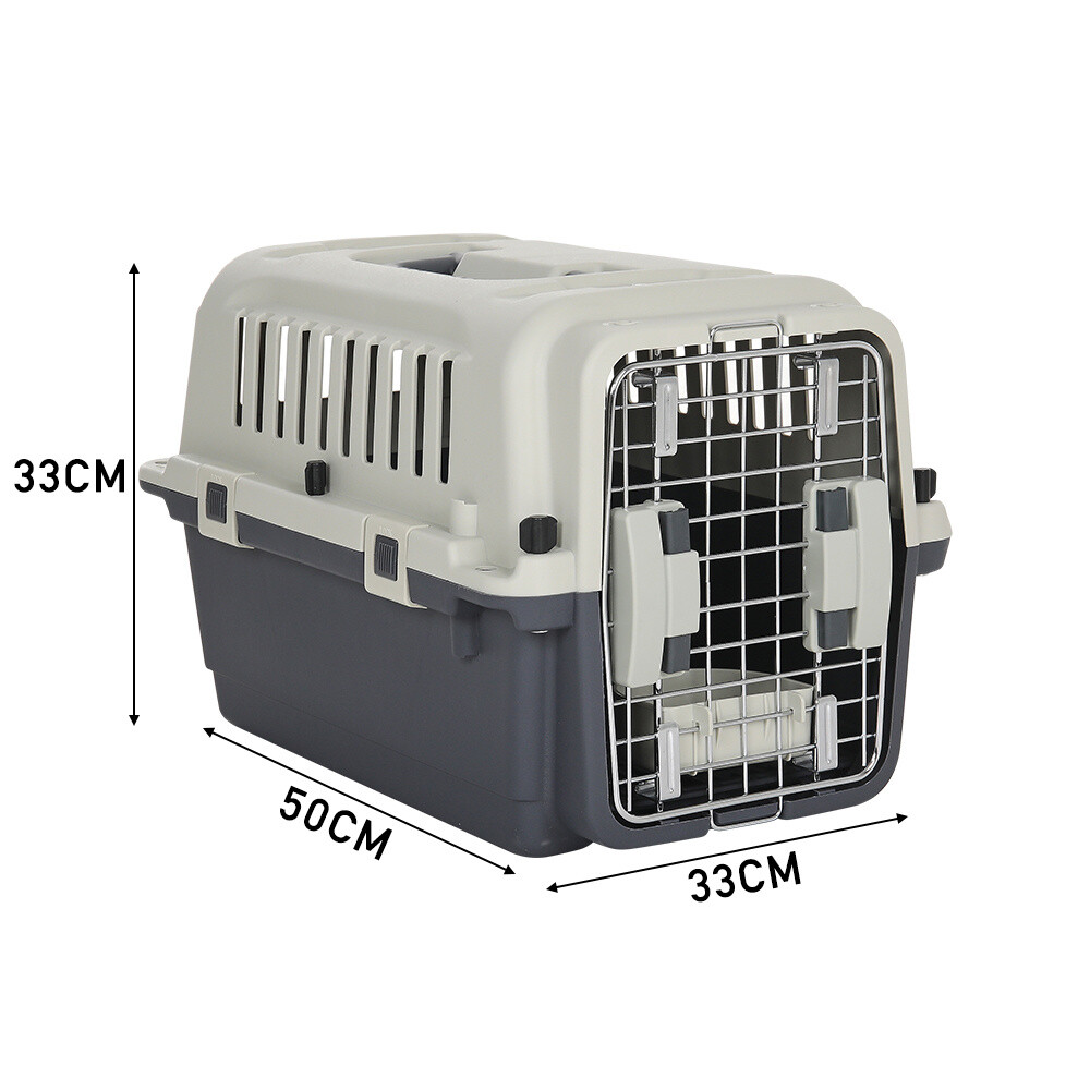 Heavy Pet Transporter Cat Dog Sturdy Carrier Crate Iron Door Travel