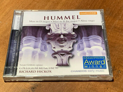 Hummel Mass in D major & B flat major Alma Virgo HICKOX CHANDOS CD NEW SEALED