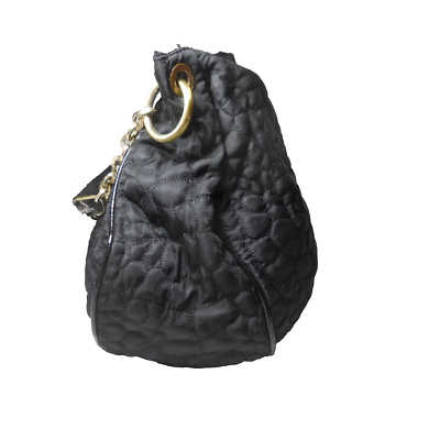 Sac Main Bandoulière Pinko Italie Vintage Noir - Design Carreaux, Chaîne Dorée - Occasion Collection