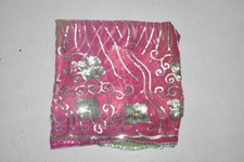 Vintage Indian Bridal Floral Sequins Dupatta Beaded Scarf Stole Hijab L