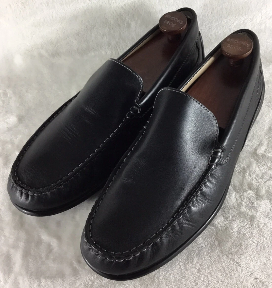 Mocassini da guida Ecco da uomo EUR 42 US 8 8 5 scarpe comode slip on in pelle nera