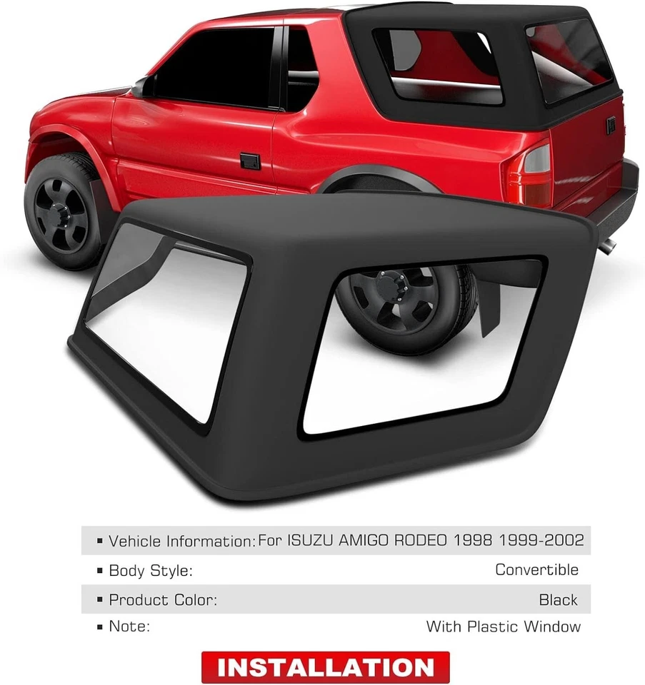 IS-20203 IZU13151-145 Black Convertible Soft Top For Isuzu Amigo Rodeo 1998-2002 Foto 4 de 4