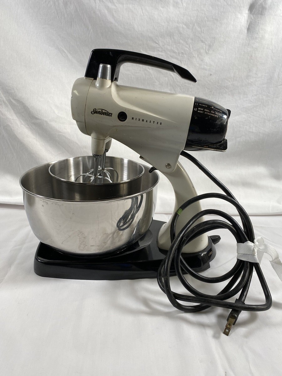 Vintage 1950 Sunbeam Mixmaster Standing Mixer Large Small Bowl