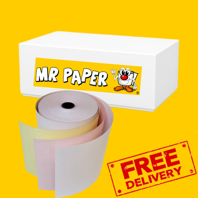Bixolon SRP-275 Till Rolls -  3 Ply White / Pink / Yellow Till Rolls (Box of 20)