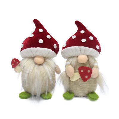 Spring Autumn Winter Mushroom Gnome Gonk Decorations Set of 2 Gnomes Plush Sw...