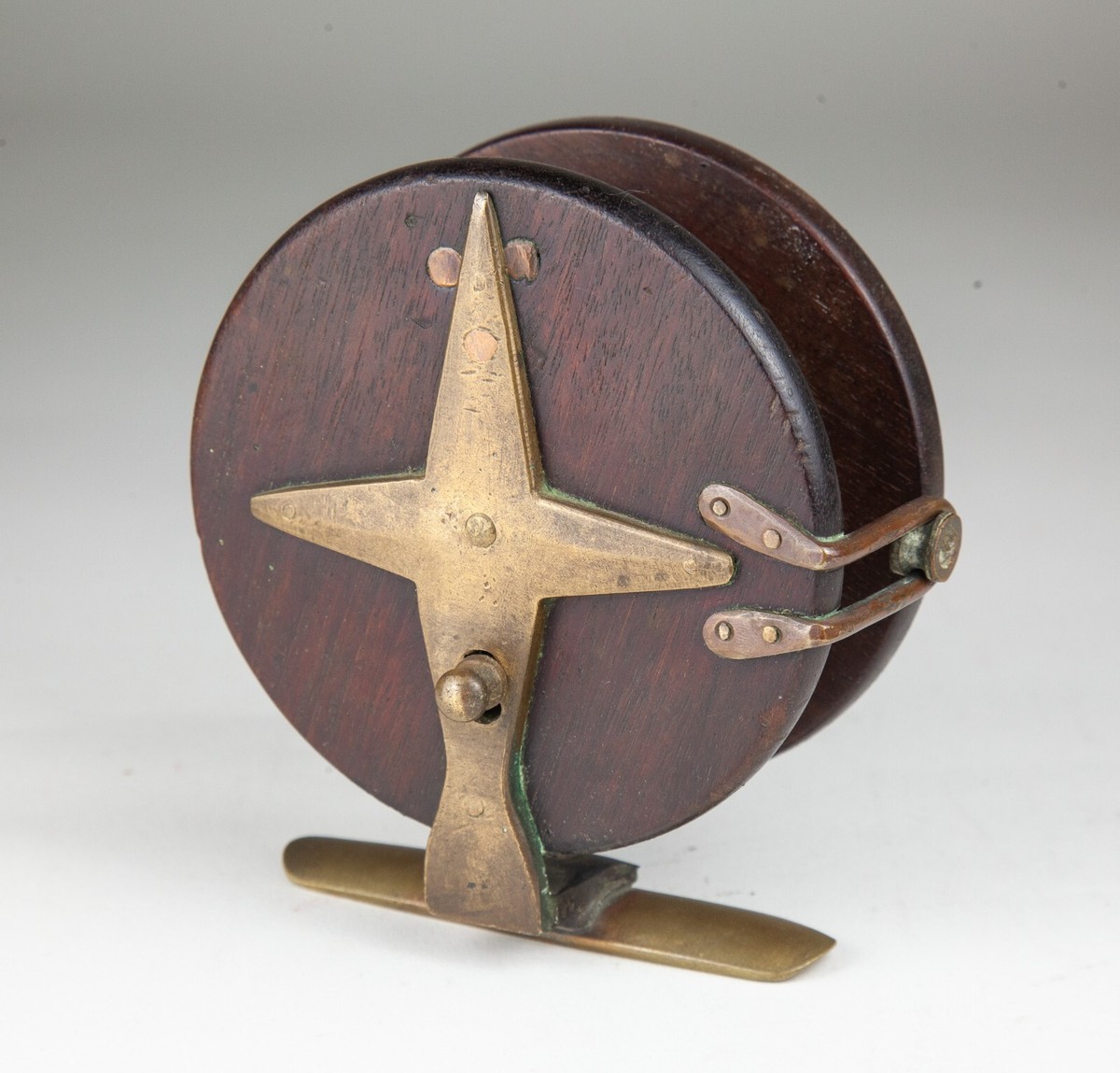 19th C. Nottingham Star Back Fishing Reel Wood, Brass & Copper | eBay