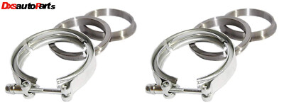 Two(2)Mild Steel 2.5'' I.D V-band Flanges&Clamp Kit Turbo Header Exhaust