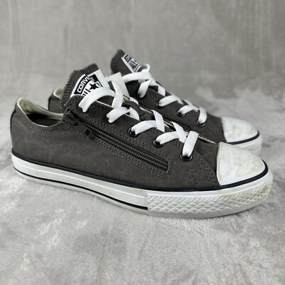 Converse Chuck Taylor All Star Shoes Junior 4 Grey Zipper Unisex Sneakers Youth