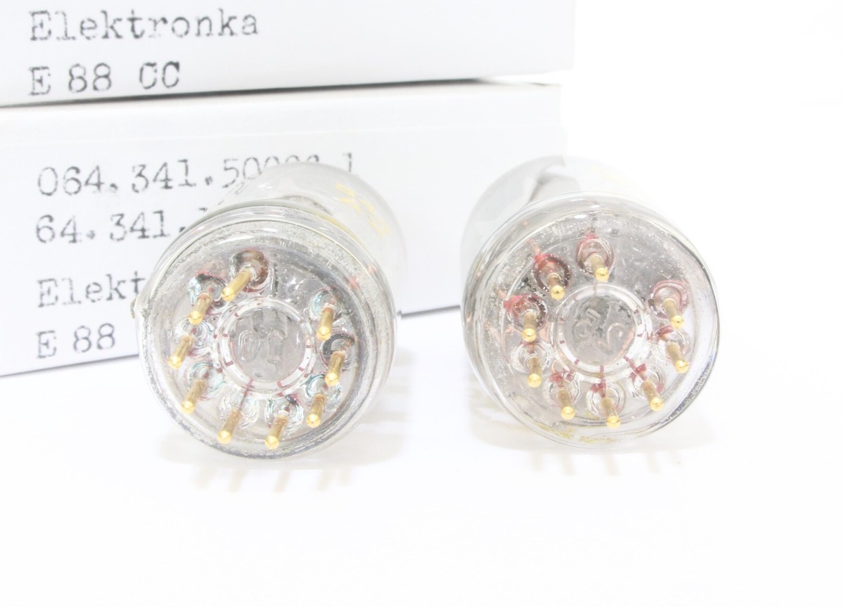 NOS Matched 1 pair 2pcs GOLD Plated PINS Tesla E88CC TUBES NOS Matched 1 pair 2pcs GOLD Plated PINS Tesla E88CC TUBES