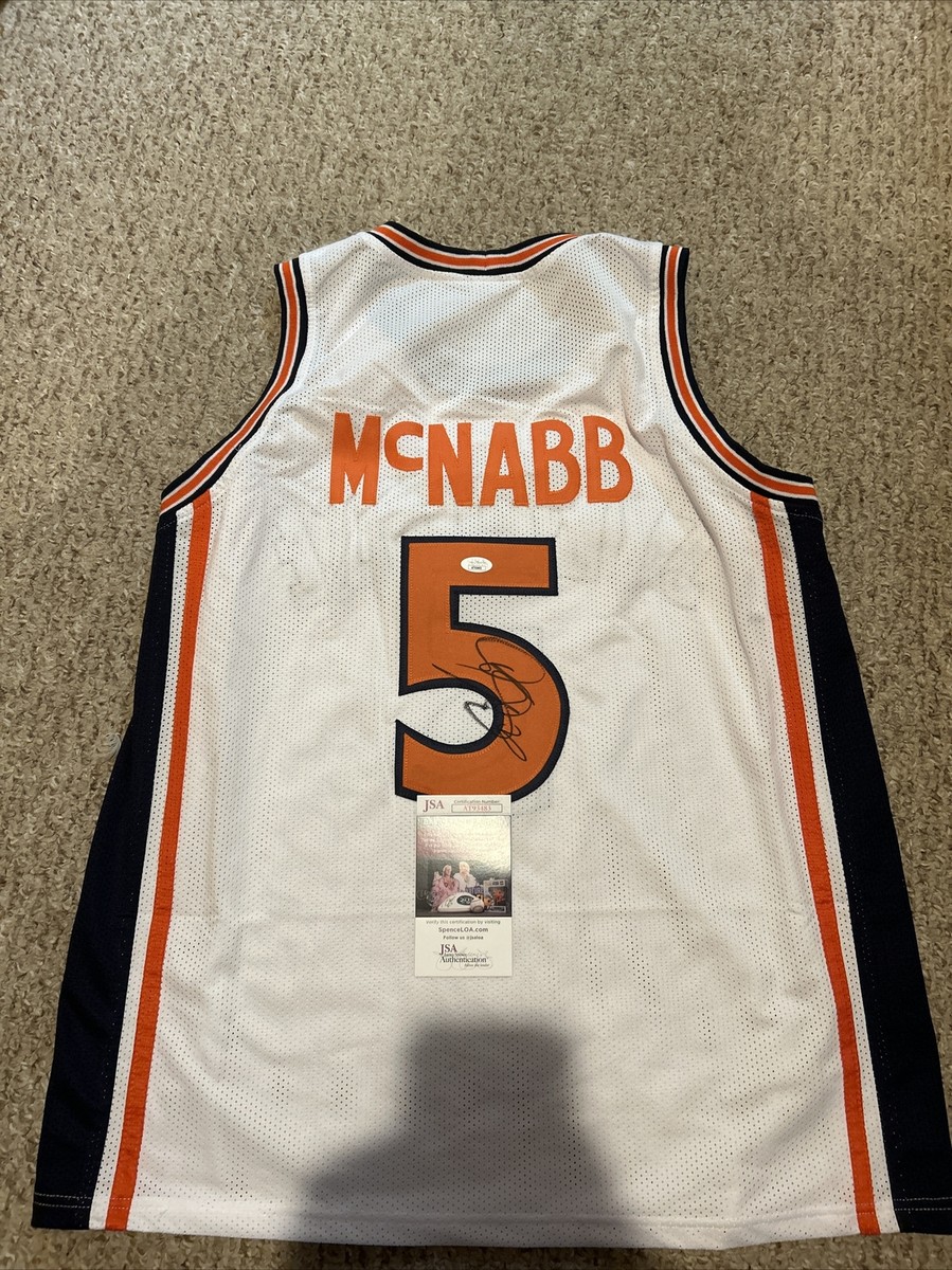 SYRACUSE ORANGE- DONOVAN MCNABB SIGNED AUTOGRAPH BASKETBALL JERSEY
