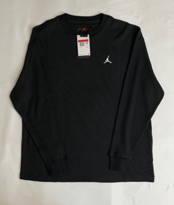 ★人気★【NIKE】★JORDAN ESSENTIALS LONG SLEEVE TOP ロン.T★ Nike Jordan Essentials Men's Black Long Sleeve Waffle Knit