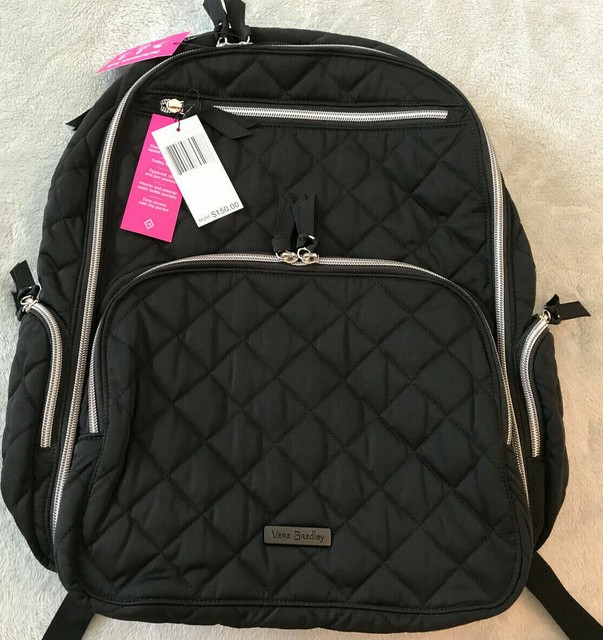 vera bradley black microfiber backpack