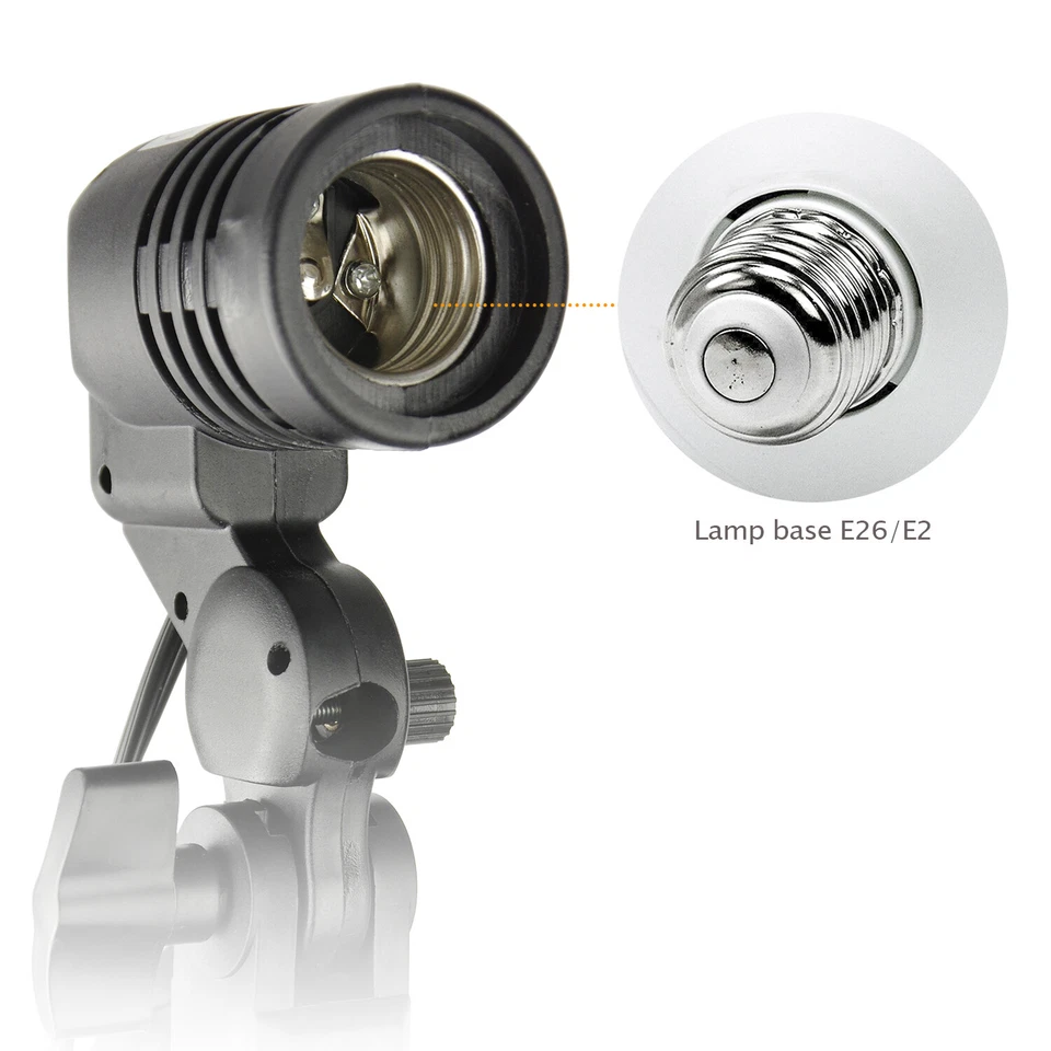 E27 AC Enchufe Giratorio Adaptador Luz Soporte Montaje Paraguas Lámpara Bombilla Soporte 2 Piezas Foto 4 de 4