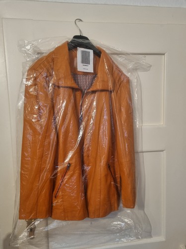 Echt Lederjacke Neu Gr 50 orange