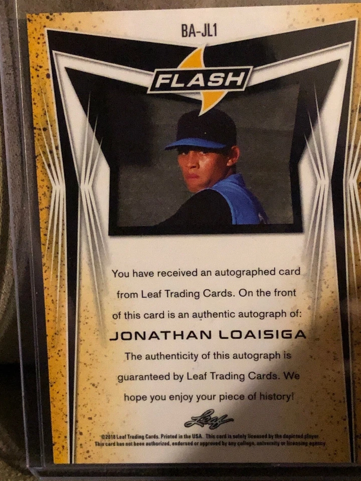 2018 Leaf Flash Jonathan Loaisiga AUTO #BA-JL1 - Image 3 of 3