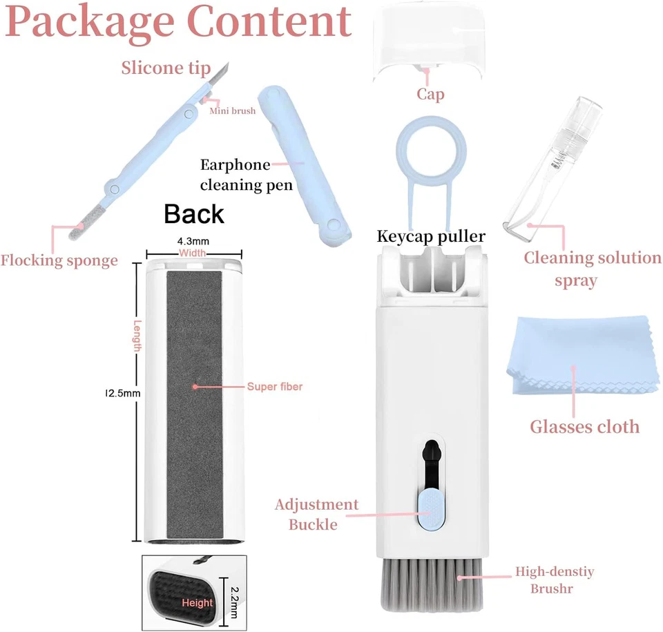Mini 7 In 1 Computer Keyboard Cleaner PC Laptop Watch Camera Dust Cleaning Kit - Image 3 of 4