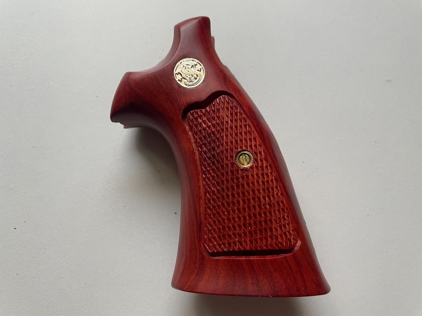 New Checker Wood Decorative Grips for S&W, K/L ROUND BUTT 686 ...