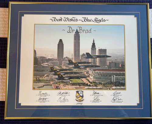 US Navy Blue Angels Signed and Framed Poster, 2009 Size 24 1/2” X 19 3/4” X 1”