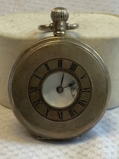 Antique Sterling Silver Pocket Watch Fusee Key Wind 5963 Swiss Made 7J RUNS