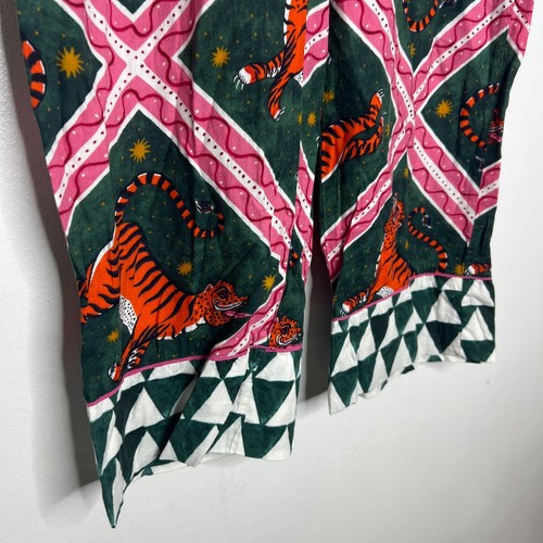 Pantalones PJ Anthropologie Corinne Cuaresma Estampado Tigre Pierna Ancha Para Mujer XS Patrón Audaz - Imagen 4 de 11