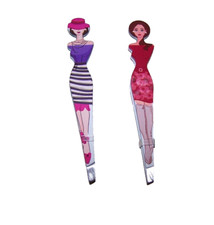 LOT OF 2 LADY TWEEZERS BY BEAUTY SECRETS SLANTED TIP