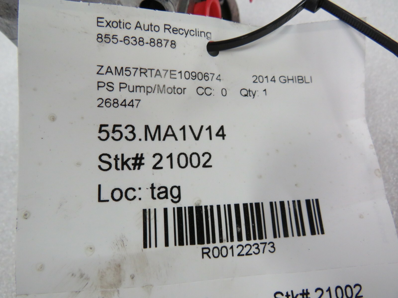 Maserati Ghibli, Power Steering Pump/Motor, Used, P/N 268447