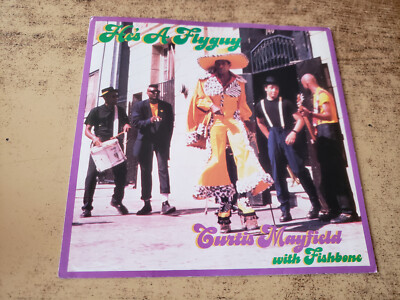 SLEEVE ONLY MINT-EXC 1980s Curtis Mayfield With Fishbone   He's A Flyguy 9806 45