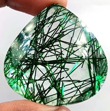 IGL 120.00Ct Natural Green Rutilated Quartz Pear Transparent Loose Gemstone 6DJF