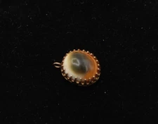 Victorian Operculum Evil Eye 14K yellow Gold Charm Pendant 5.14g