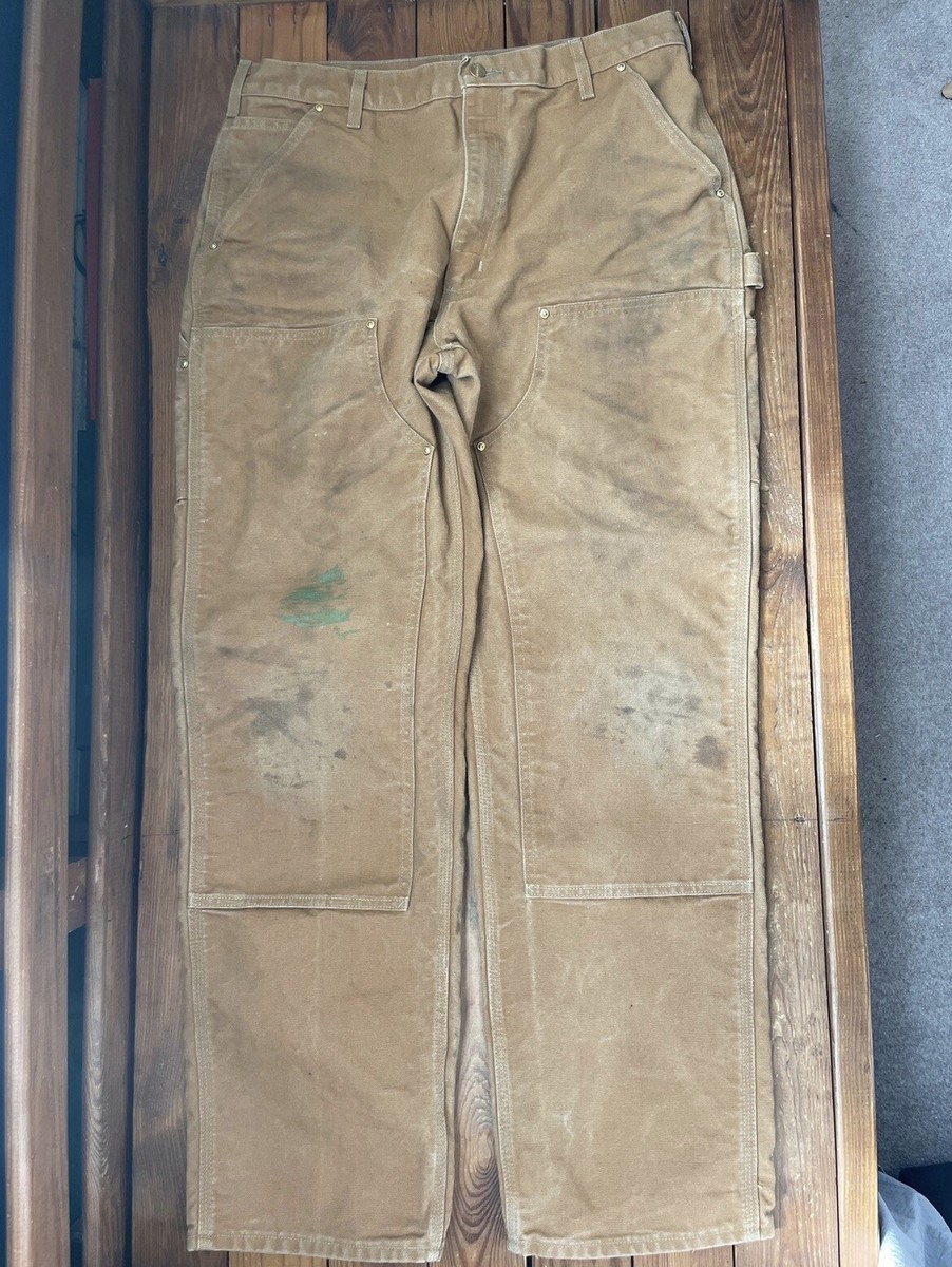 ミ*カ様 Carhartt Double Knee 33×34 USA製 Vintage Carhartt Usa Tan Double Knee Carpenter Pants Size