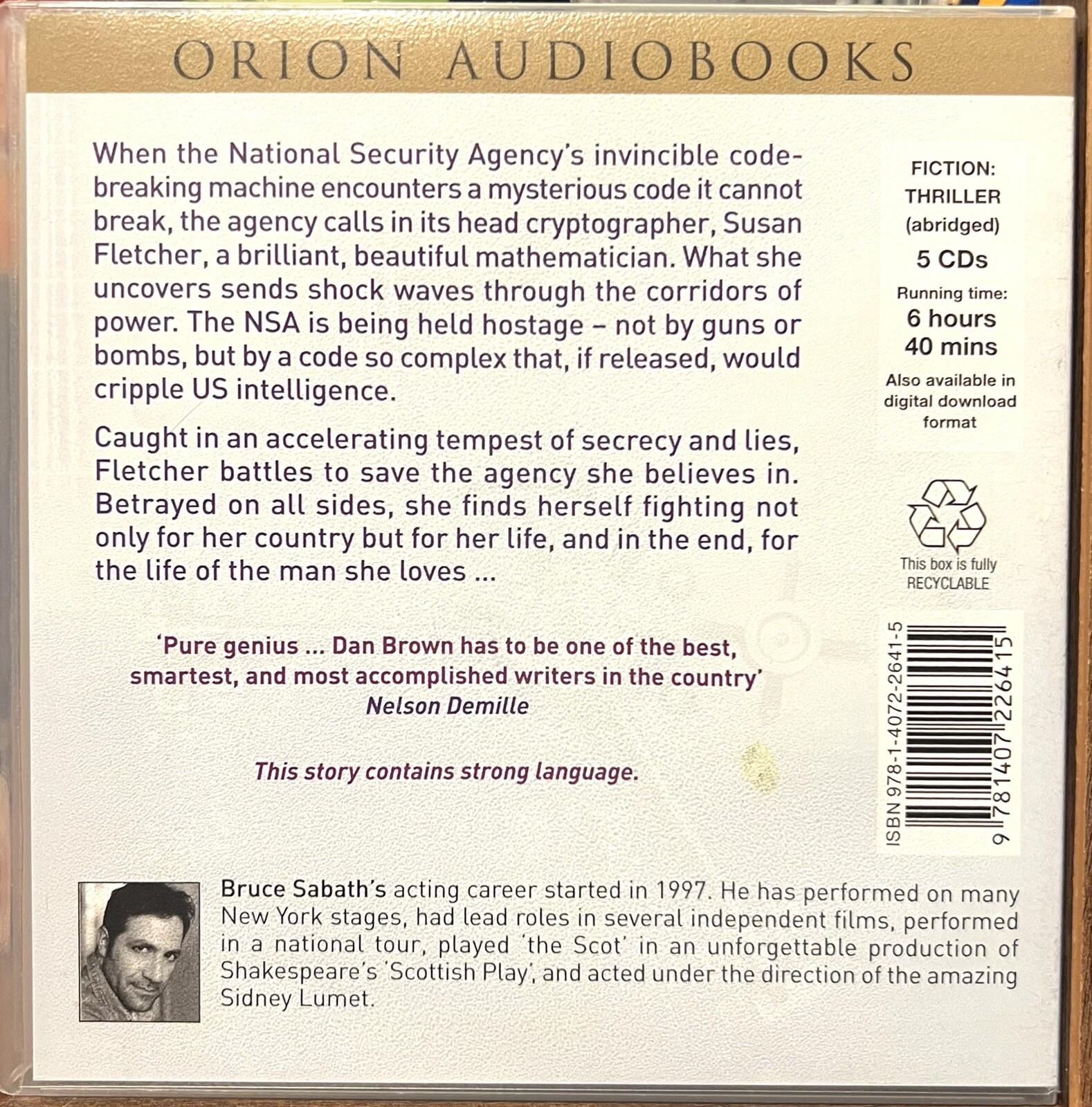 Digital Fortress by Dan Brown Audiobook 5 CDs VGC eBay