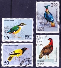 India 1975 Fine used 4v, Birds, Tragopan, Pheasant, Pitta, Oriole