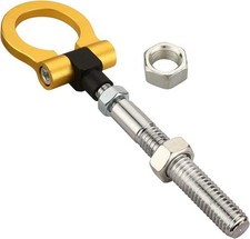 Heavy Duty Anodized Folding Tow Hooks Track Racing Towing Fits 2014-2023 Gold