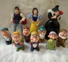 Vintage 1993 Disney Snow White PVC Figurine Lot 7 Dwarfs Prince Evil Queen 10 Pc