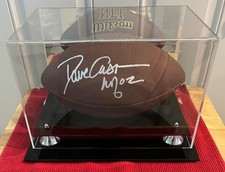 DAVE CASPER Signed Wilson NFL Football w/BRAND NEW Mirrored Display Schwartz COA
