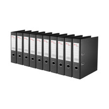 Image of 10 Pack Lever Arch Files A4 Document / Paperwork Folders For Uni, Office Black