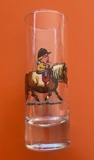 Vintage Retro 70-80s Norman Thelwell Pony Horse Rider Rude Print Tall Shot Glass