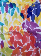 Watercolor Floral Splash Vinyl Flannel Back Tablecloth Var Size Style Multicolor