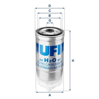 UFI Kraftstofffilter 24.H2O.07 passend für FIAT KIA