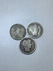Lot Of Three 3 Silver Barber Dimes 1899 1913 1916