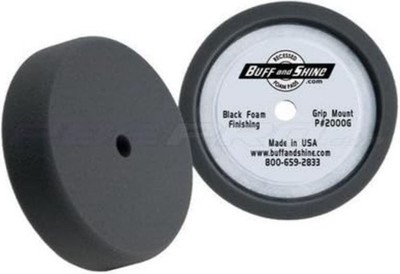 Buff & Shine 2000G 8  x 2  Recessed Hook & Loop Black Foam Grip Buffing Pad