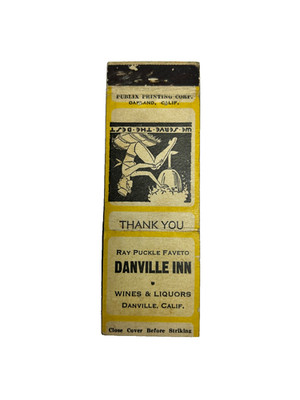 DANVILLE INN Matchbook Matchcover - DANVILLE, CALIFORNIA