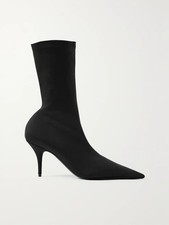 Balenciaga Womens Knife 80 Black Stretch Knit...