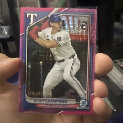Wyatt Langford 2024 Bowman Chrome Prospects Pink Mojo /199 #71