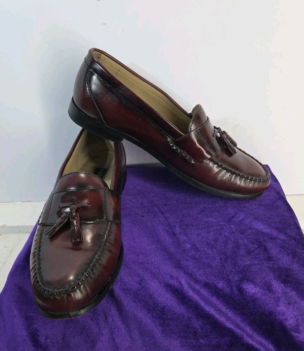 G H Bass & Co Weejuns Herren Burgund Leder Halbschuhe Schuhe mit Quasten Größe 11,5 M - Bild 2 von 9