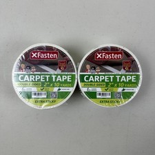 XFasten Double Sided Carpet Tape for Area Rugs 2 Inch x 10 Yards 2 or 4 Pack