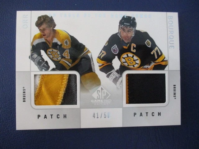 BOBBY ORR 3 CLR RAY BOURQUE 2 CLR BRUINS 2000-01 SP TOOLS SPIEL #D-OB 41/50 WOW!